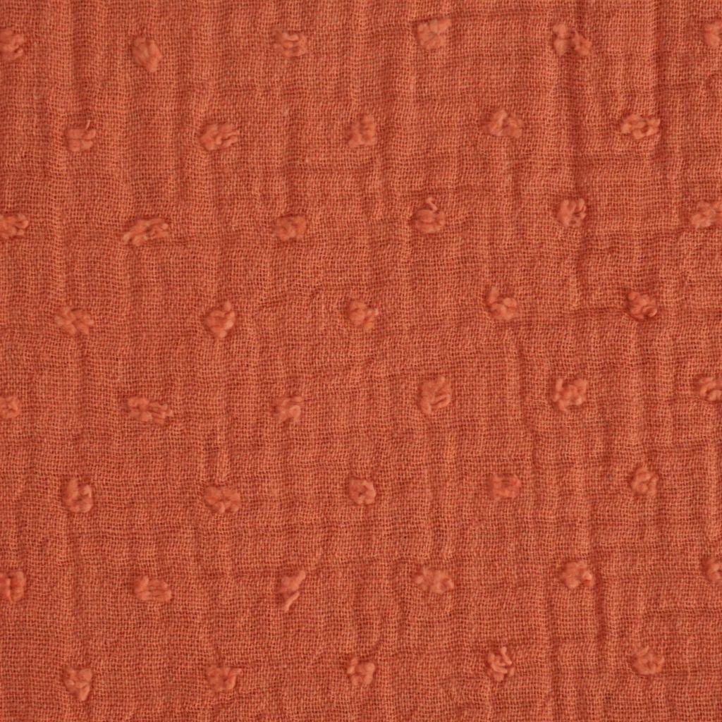 Musselin Double Gauze Stickerei Punkte softorange